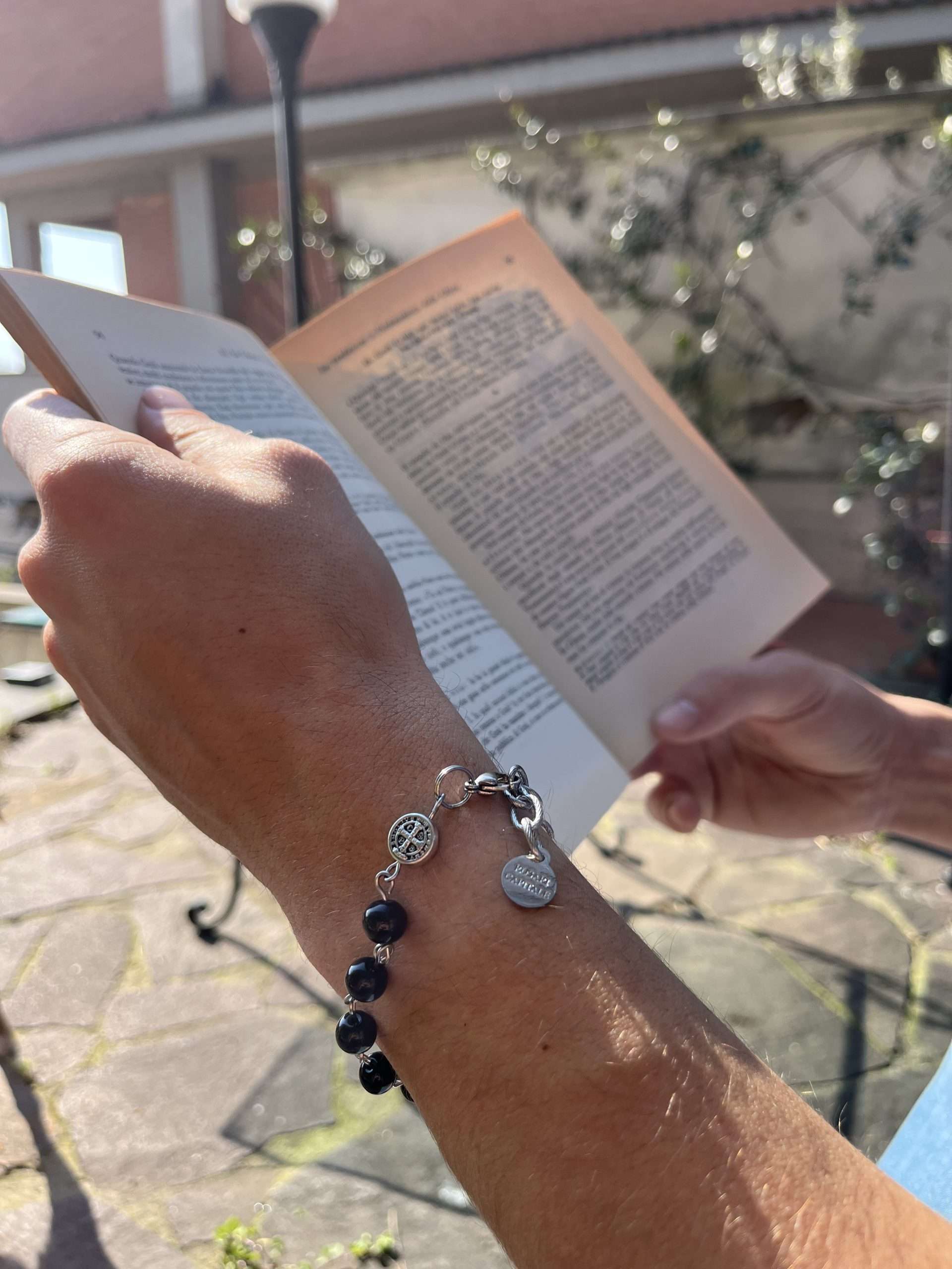 Bracciale In Acciaio e Ossidiana – Custodia et Fides - immagine 5